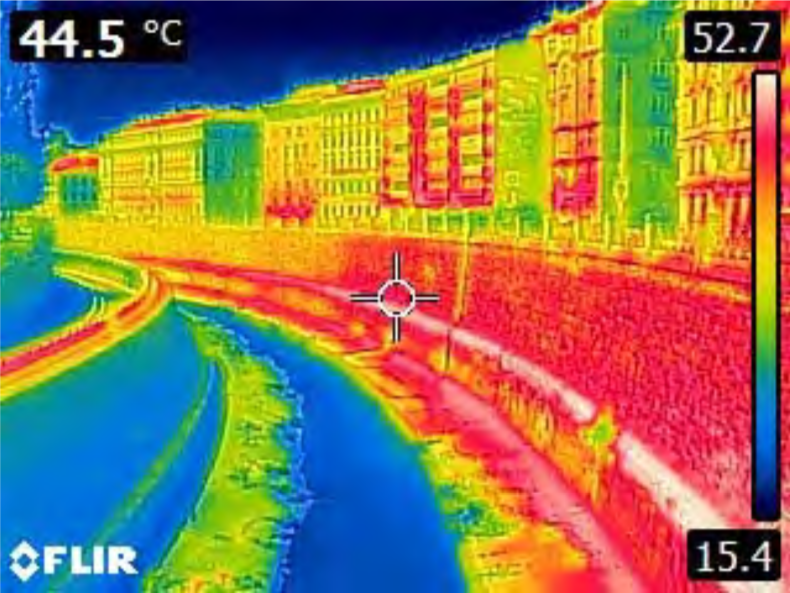 Thermalfoto mit Temperaturskala