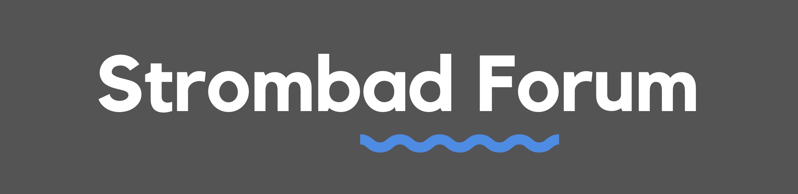 Grafik: Text, Strombad-Forum; mit blauer Wellenlinie